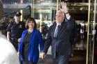 Indiana Gov. Mike Pence, accompanied by his wife Karen, waves as they leave a meeting with Republican presidential candidate Donald Trump at Trump Tower in New York, Friday, July 15, 2016. (AP Photo/Evan Vucci)