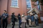 Voters wait outside a polling location for the presidential election Nov. 8 shortly after polls opened at Annunciation Church in Philadelphia. (CNS photo/Tracie Van Auken, EPA)