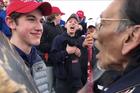 Screengrab from a viral video showcasing a confrontation between a Native American drummer and a group of Catholic high school students in Washington, D.C. on Jan. 18, 2019. Screenshot via YouTube.