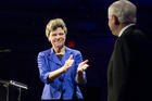 Cokie Roberts, master of ceremonies, applauds Defense Secretary Robert M. Gates during the U.S. Global Leadership Campaign Tribute dinner honoring Gates in Washington, D.C., July 15, 2008. (Photo via Wikimedia Commons)