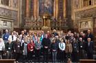 The pilgrims at the Gesu. 