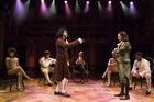 RAP BATTLE. Daveed Diggs as Thomas Jefferson and Lin-Manuel Miranda as Alexander Hamilton in 'Hamilton.' 