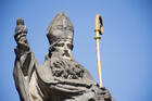 A St. Augustine statue at the Charles Bridge crossing the Vltava River in Prague, Czech Republic. (iStock/Tuayai)