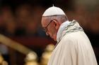 Pope Francis is pictured during vespers on New Year's Eve in St. Peter's Basilica at the Vatican Dec. 31. (CNS photo/Paul Haring) 