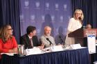 Religious freedom advocate Katrina Lantos Swett, right, leads a panel for the opening of the In Defense of Christians national convention on Sept. 7, 2016, in Washington, D.C. RNS photo by Adelle M. Banks