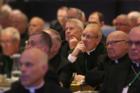 Bishops listen to a speaker Nov. 14, 2018 at the fall general assembly of the U.S. Conference of Catholic Bishops in Baltimore. 