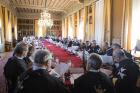 Knights of the Order of Malta gather in a villa in Rome on April 29, 2017, to elect an interim leader to carry out reforms of the ancient chivalric order following a bitter internal clash that promoted the intervention of Pope Francis. (Photo courtesy of the Order of Malta/Remo Casilli)